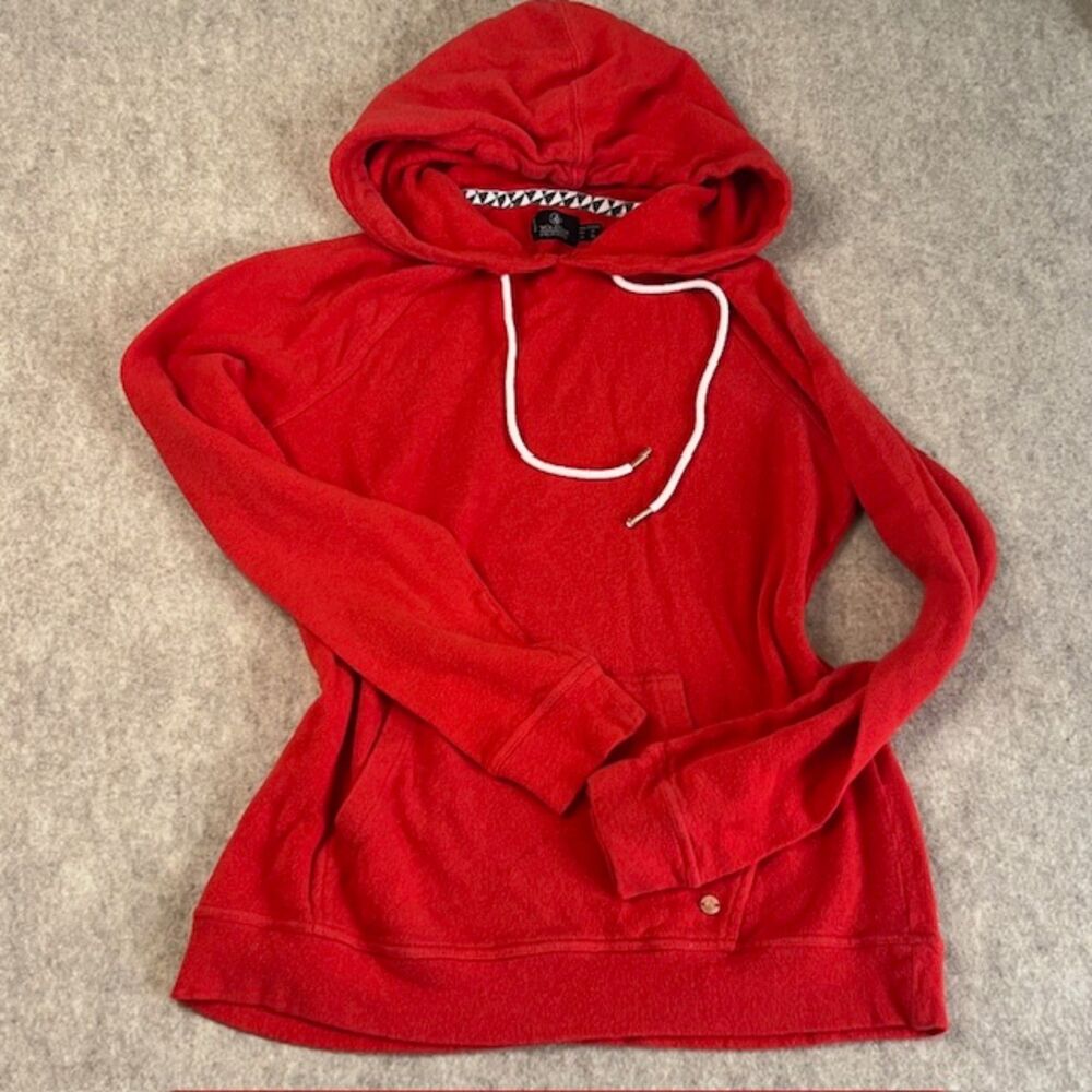 Volcom Lived In Lounge Red French Terry Pull Over Hoodie Size S